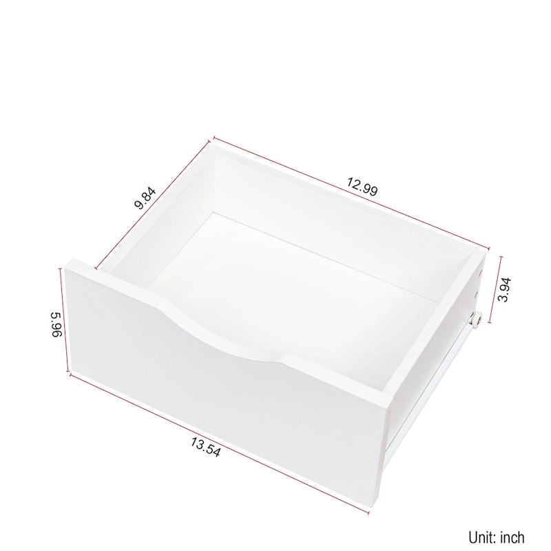 2-Drawer Tall Nightstand Bedside Table with Bookshelf Side Tables with Storage Shelves