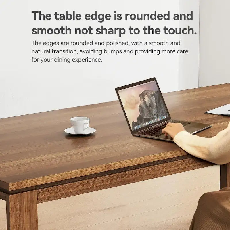 62.99 Inch Mid Century Modern Solid Wood Dining Table for 4-6 People