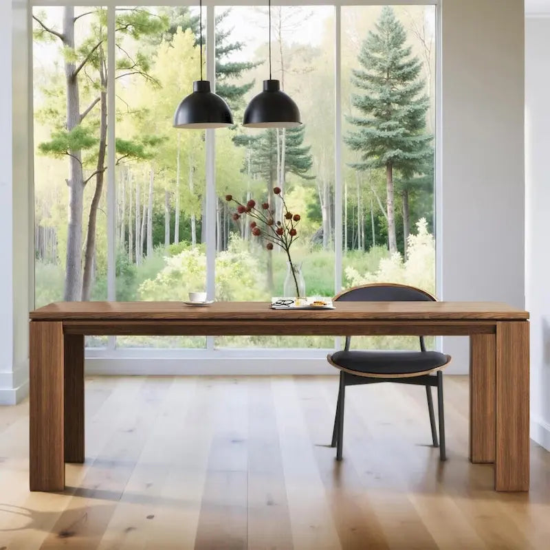 62.99 Inch Mid Century Modern Solid Wood Dining Table for 4-6 People