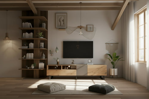 70.9 TV Stand with Double Storage Space and Drop Down Door for TVs Up to 80