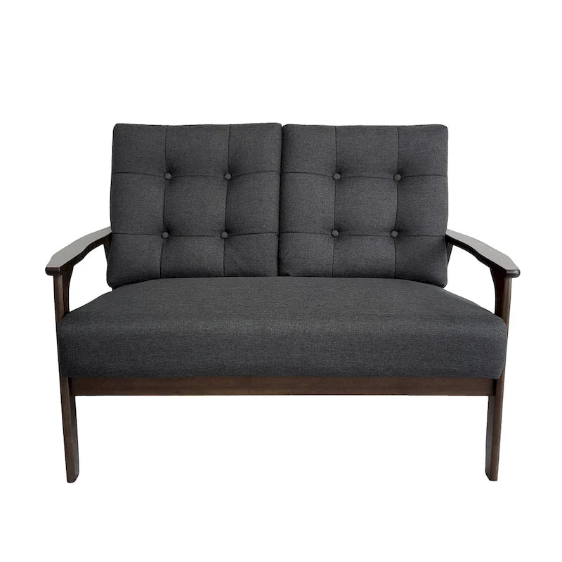 Aries Mid-century 2-piece Fabric Sofa Set by