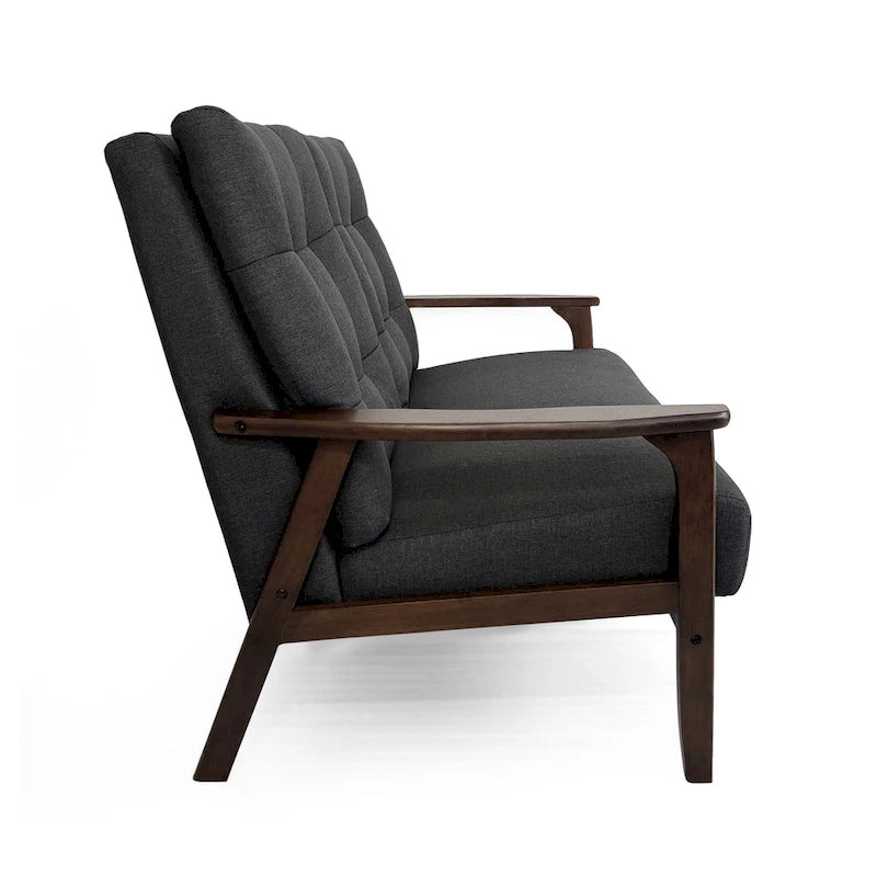 Aries Mid-century 2-piece Fabric Sofa Set by
