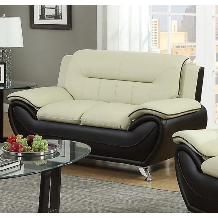 Bonded Leather Upholstered Loveseat