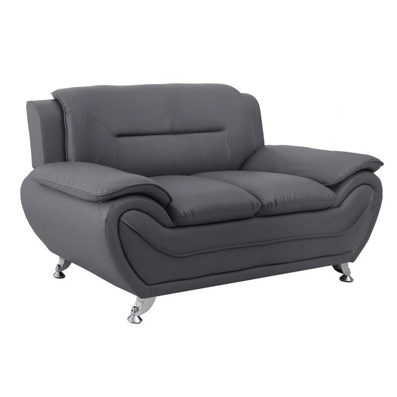 Bonded Leather Upholstered Loveseat