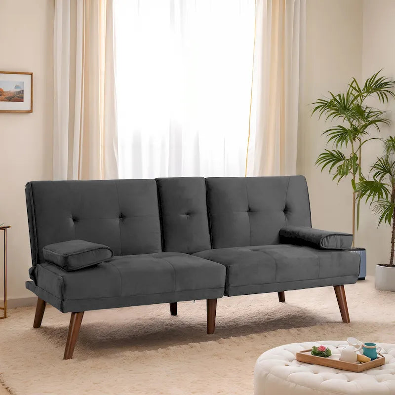 60 Small Loveseat, 3 in 1 Cute Convertible Sofa Bed