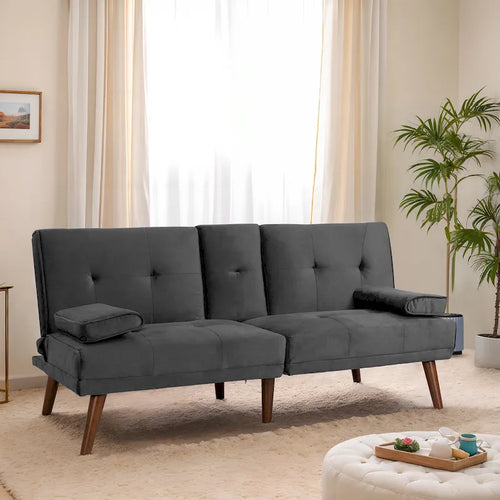  60 Small Loveseat, 3 in 1 Cute Convertible Sofa Bed