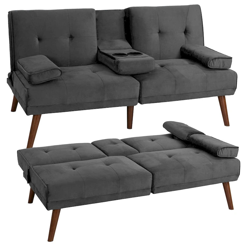 60 Small Loveseat, 3 in 1 Cute Convertible Sofa Bed