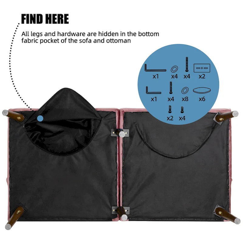 60 Small Loveseat, 3 in 1 Cute Convertible Sofa Bed