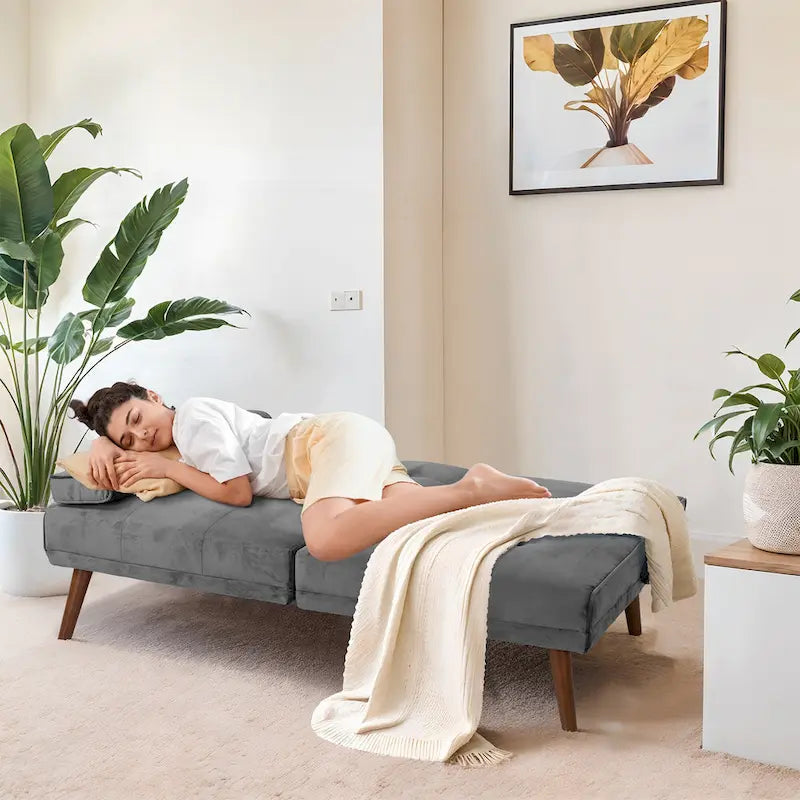 60 Small Loveseat, 3 in 1 Cute Convertible Sofa Bed