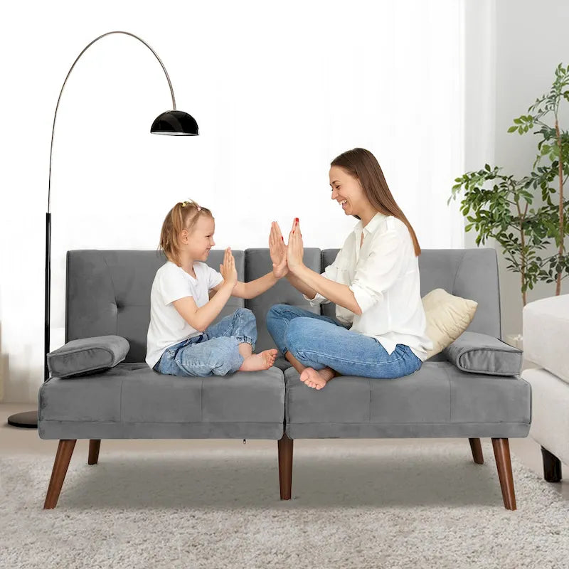 60 Small Loveseat, 3 in 1 Cute Convertible Sofa Bed