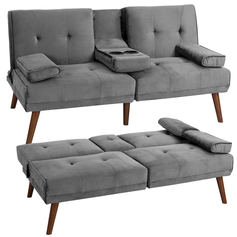 60 Small Loveseat, 3 in 1 Cute Convertible Sofa Bed
