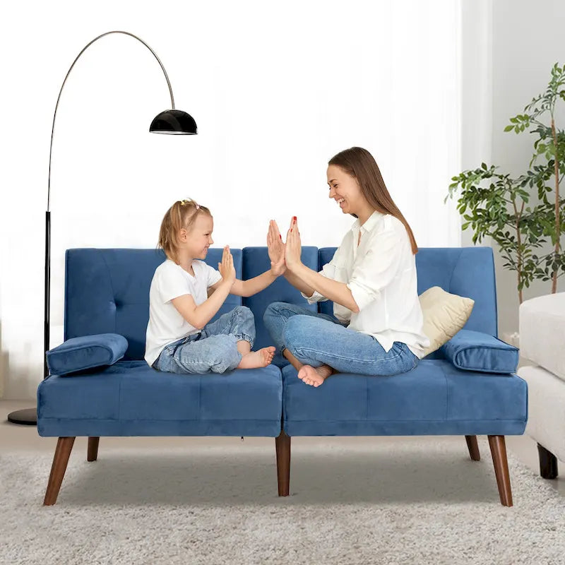 60 Small Loveseat, 3 in 1 Cute Convertible Sofa Bed