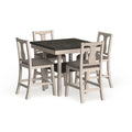 Merichleri Rustic Antique White Wood 5-Piece Counter Height Dining Set by
