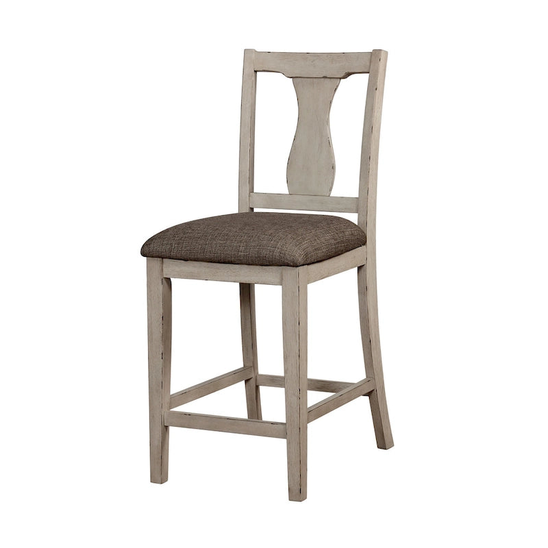 Merichleri Rustic Antique White Wood 5-Piece Counter Height Dining Set by