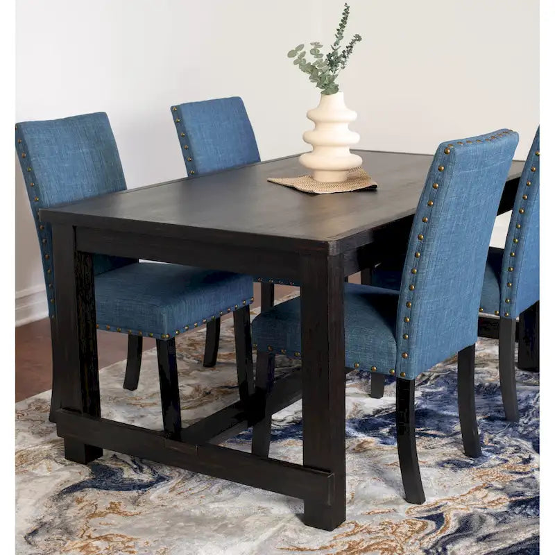 Muzzi Contemporary 6-Piece Dining Set, Dining Table with 4 Stylish Chairs and a Bench