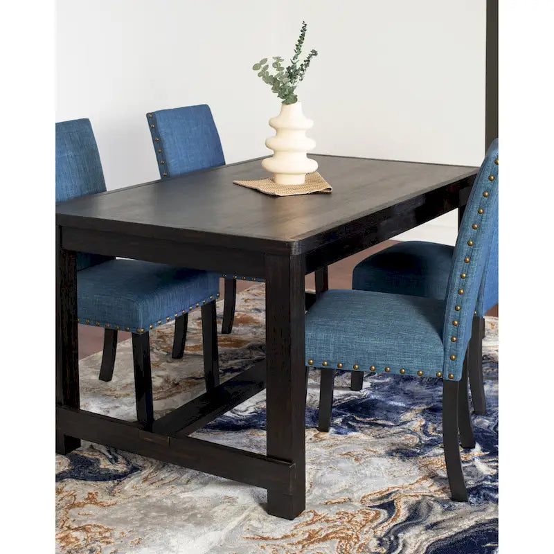 Muzzi Contemporary 6-Piece Dining Set, Dining Table with 4 Stylish Chairs and a Bench