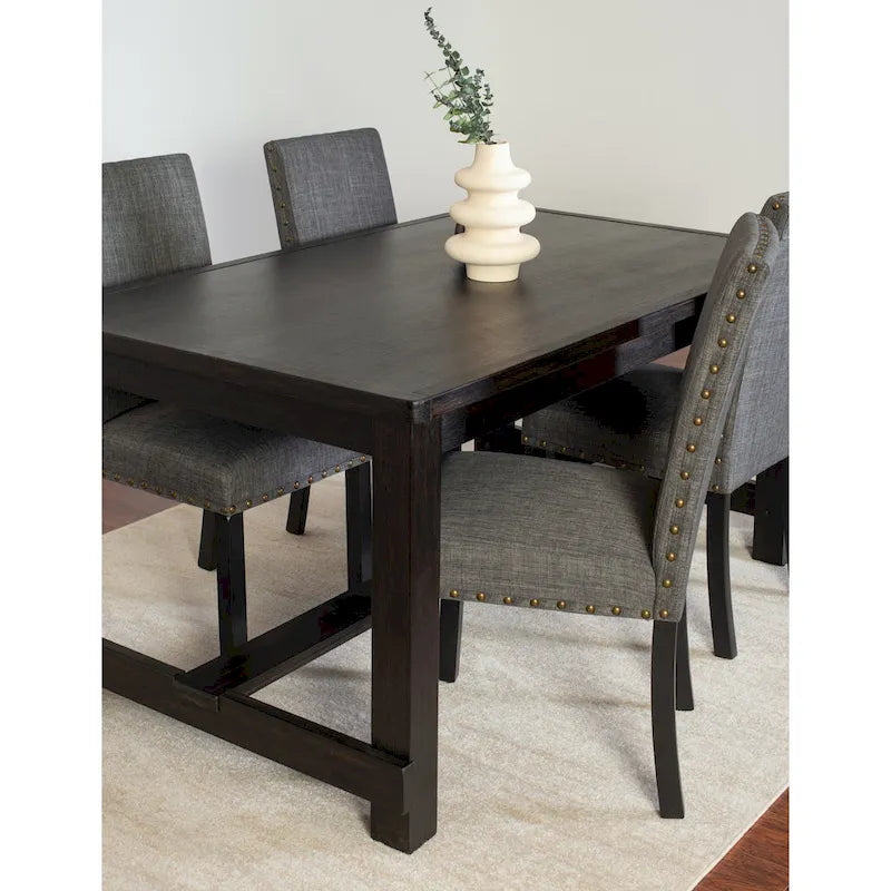 Muzzi Contemporary 6-Piece Dining Set, Dining Table with 4 Stylish Chairs and a Bench