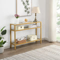 Chrysalis 3 Tier Glass Top Console Table - Gold