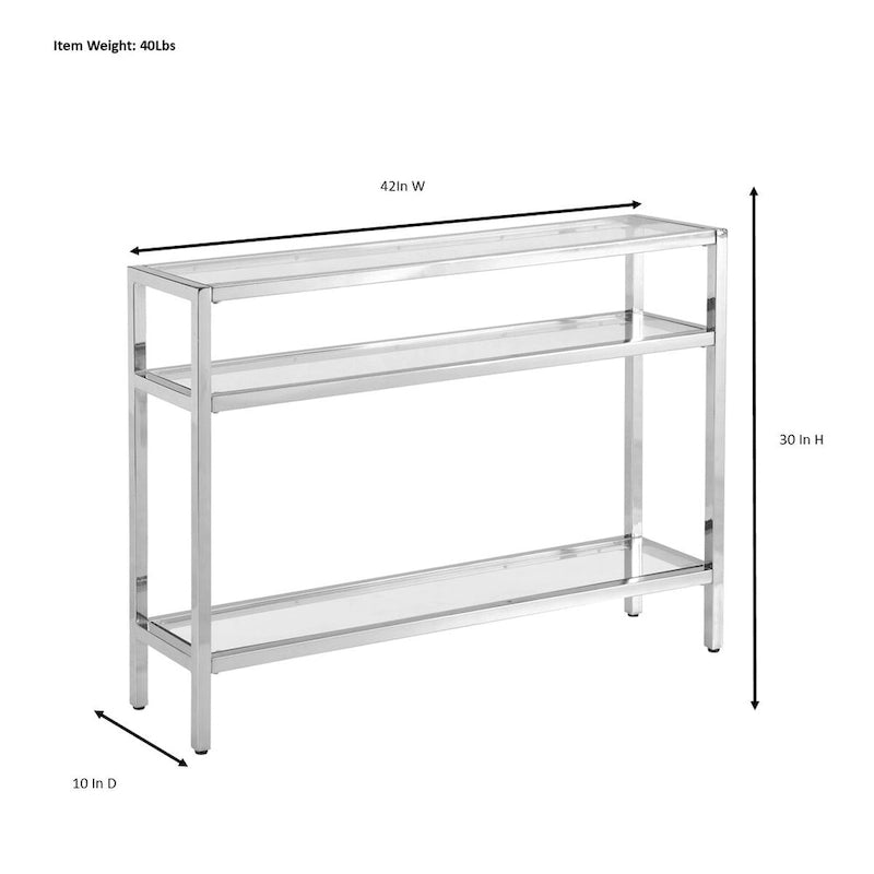 Chrysalis 3 Tier Glass Top Console Table - Gold