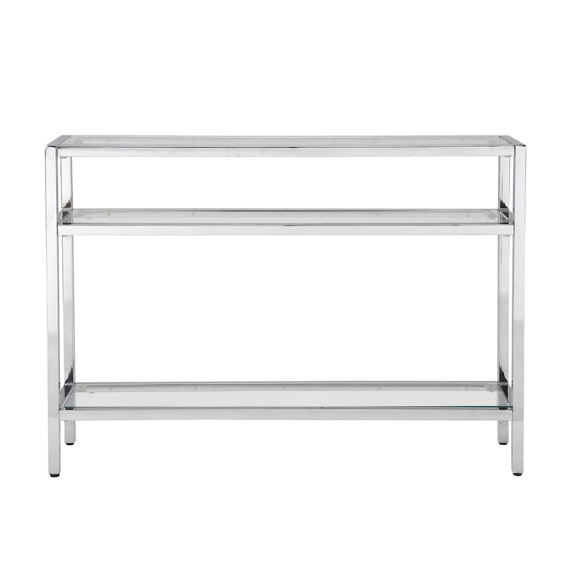 Chrysalis 3 Tier Glass Top Console Table - Gold