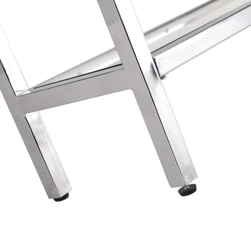 Chrysalis 3 Tier Glass Top Console Table - Gold