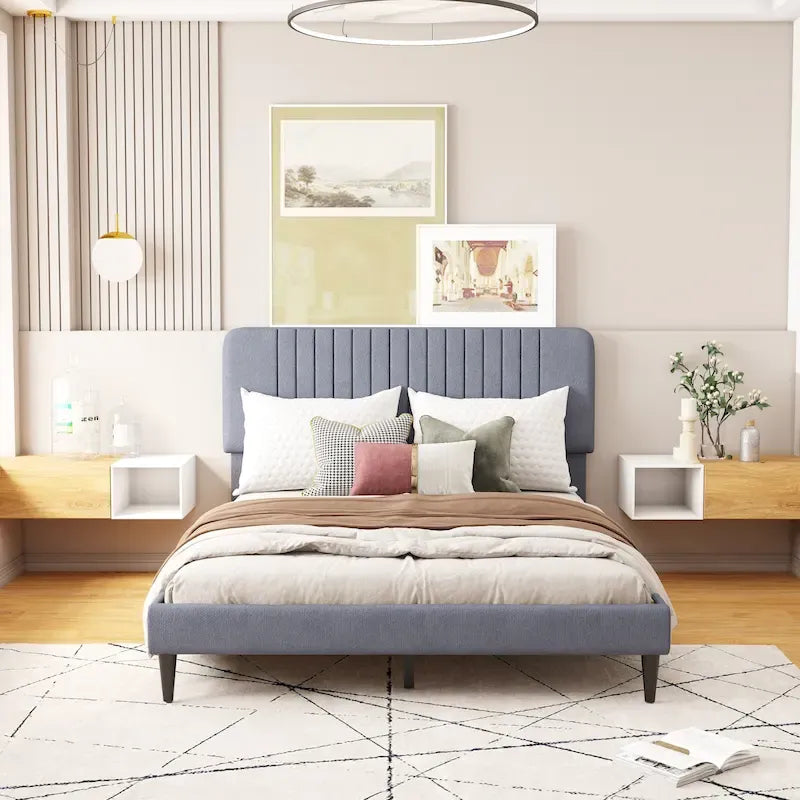 Queen Size Upholstered Platform Bed