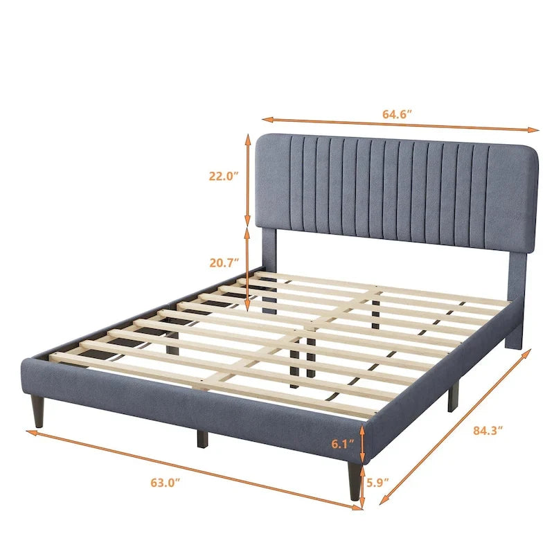 Queen Size Upholstered Platform Bed