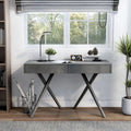 Foli Transitional 47-inch Wood 2-Drawer Desk with USBs and Power Outlets by