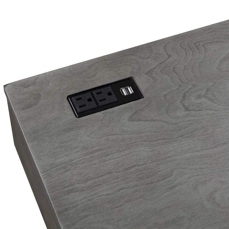 Foli Transitional 47-inch Wood 2-Drawer Desk with USBs and Power Outlets by
