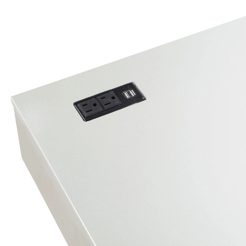 Foli Transitional 47-inch Wood 2-Drawer Desk with USBs and Power Outlets by