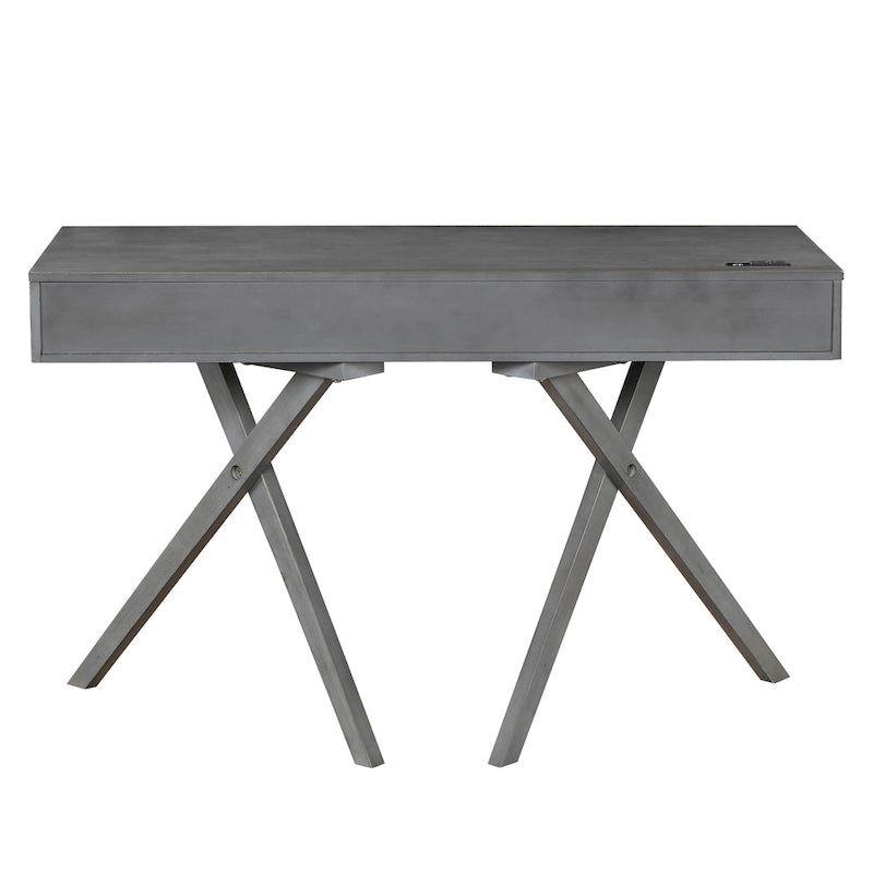 Foli Transitional 47-inch Wood 2-Drawer Desk with USBs and Power Outlets by