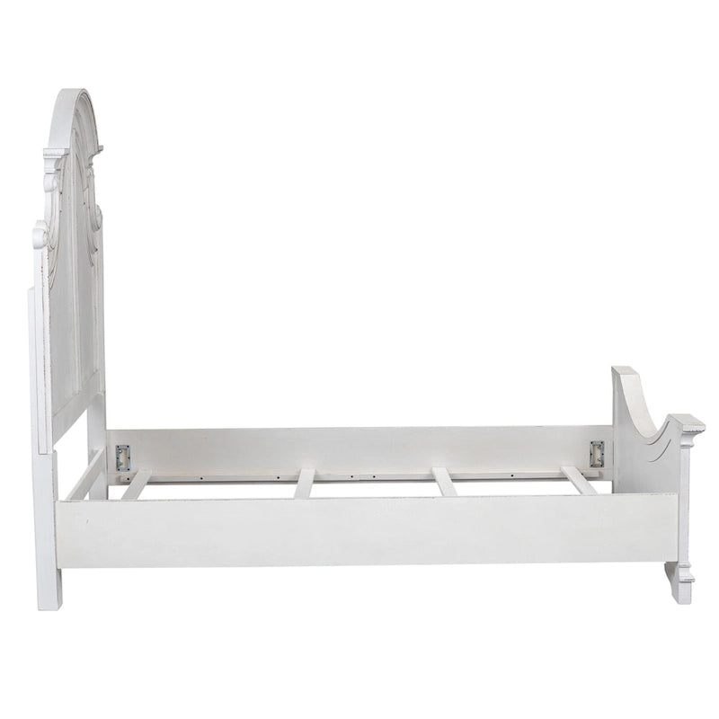 Magnolia Manor Antique White Weathered Bark California King Panel Bed