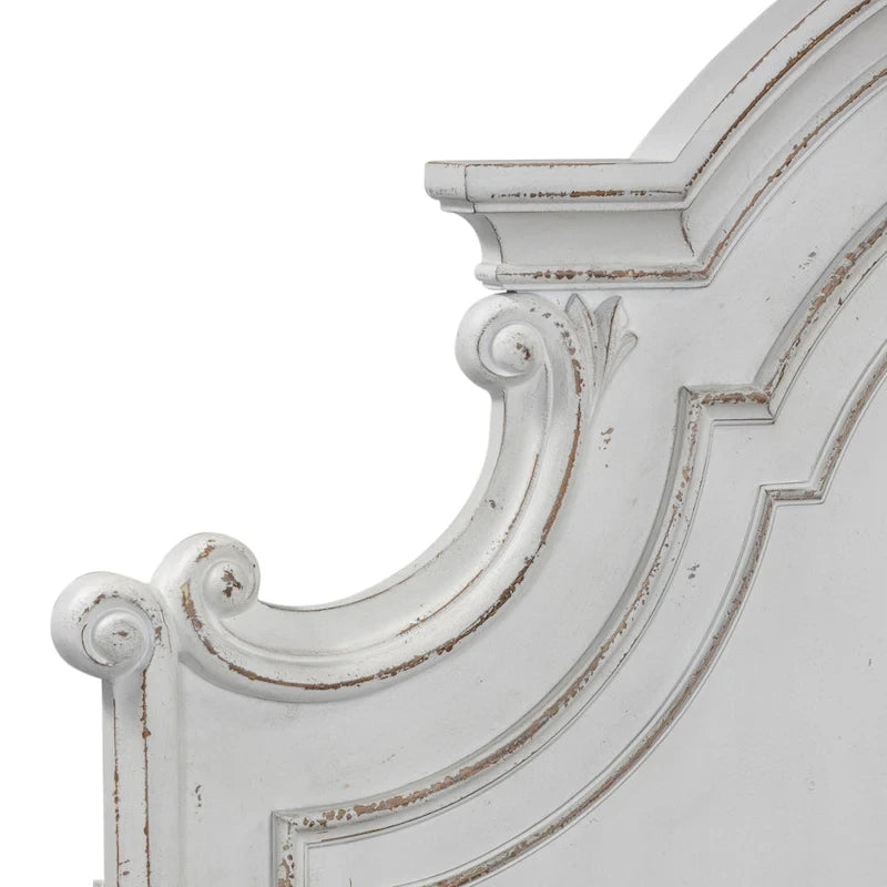 Magnolia Manor Antique White Weathered Bark California King Panel Bed