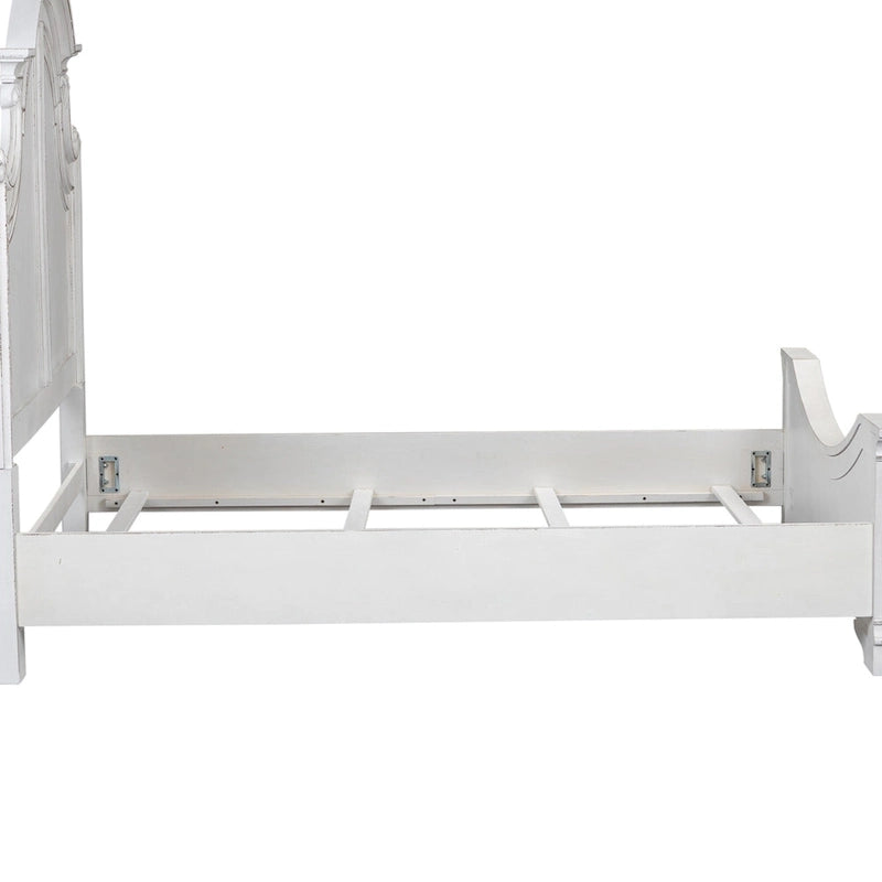 Magnolia Manor Antique White Weathered Bark California King Panel Bed