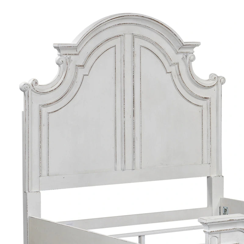 Magnolia Manor Antique White Weathered Bark California King Panel Bed