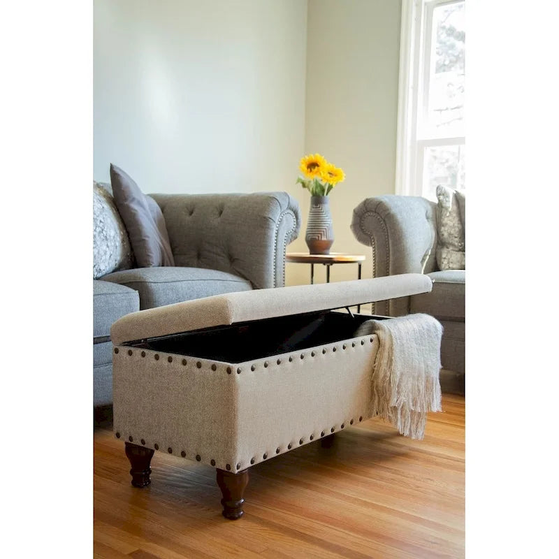 Reze Storage Bench with Nailhead Trim