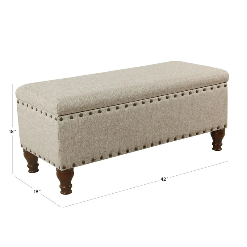 Reze Storage Bench with Nailhead Trim
