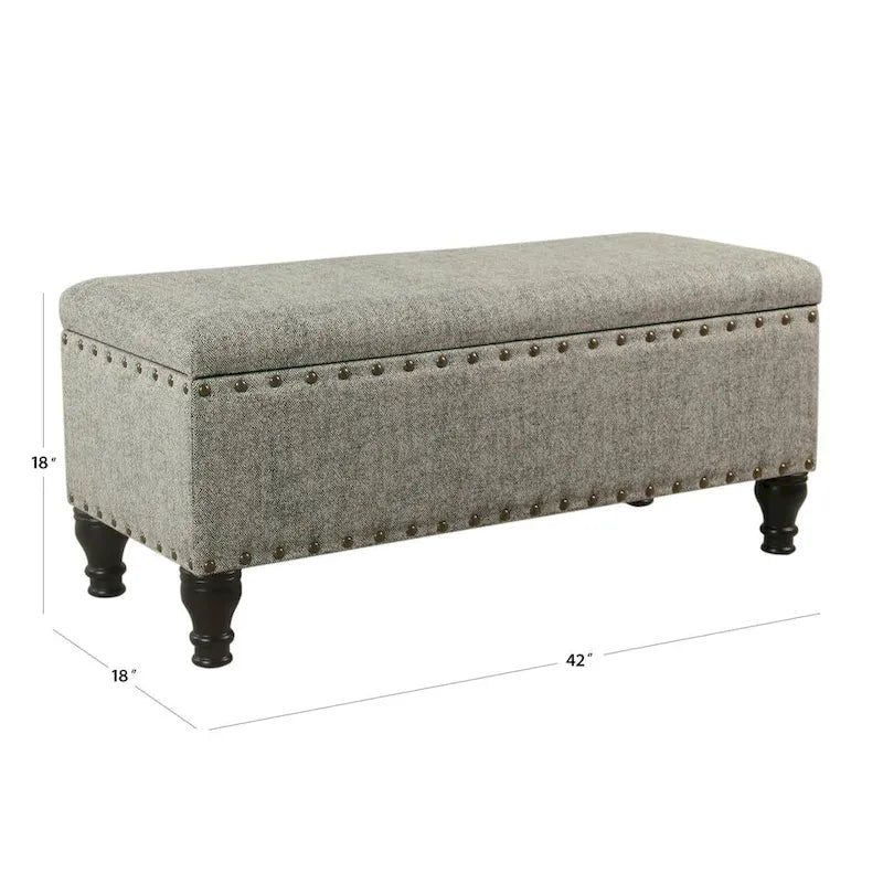 Reze Storage Bench with Nailhead Trim