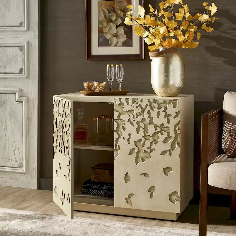 Emiri 35 Wide 2-Door Hand-Painted Accent Cabinet by
