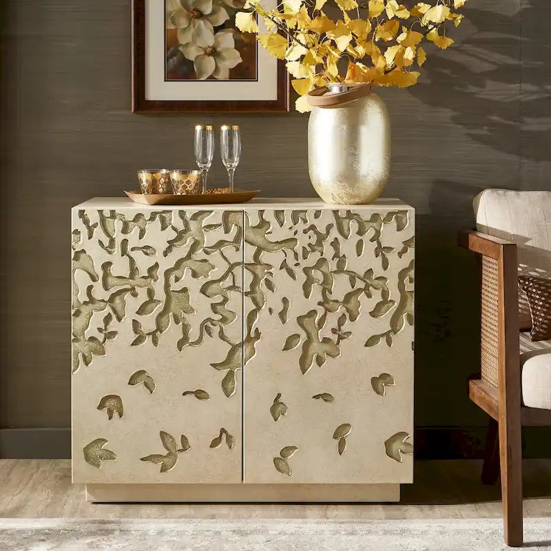 Emiri 35 Wide 2-Door Hand-Painted Accent Cabinet by