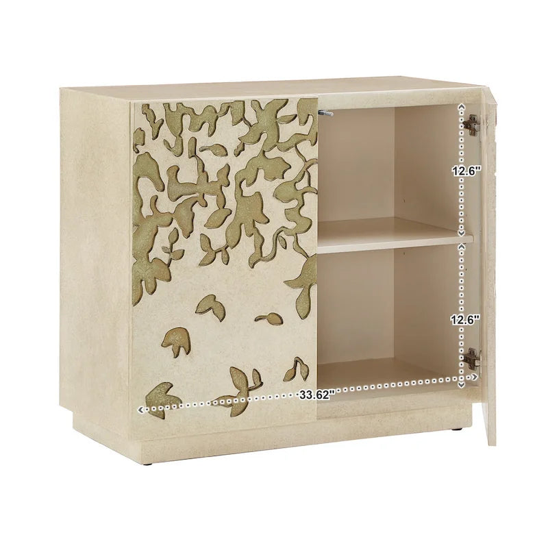 Emiri 35 Wide 2-Door Hand-Painted Accent Cabinet by