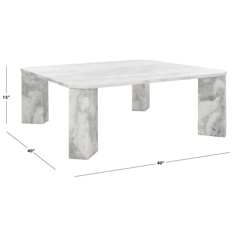 Couture Elseline Marble Top Square Coffee Table - 40 In. W x 40 In. D x 15 In. H - 40Wx40Dx15H