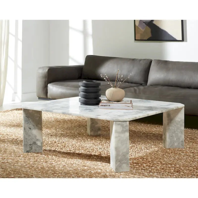 Couture Elseline Marble Top Square Coffee Table - 40 In. W x 40 In. D x 15 In. H - 40Wx40Dx15H