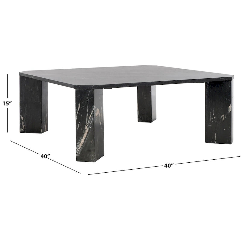 Couture Elseline Marble Top Square Coffee Table - 40 In. W x 40 In. D x 15 In. H - 40Wx40Dx15H