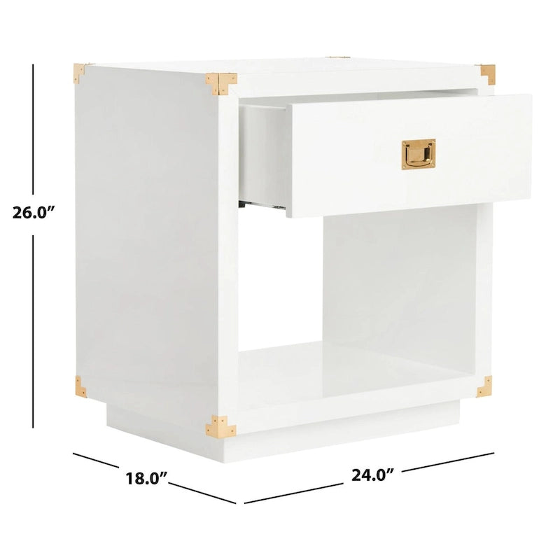 Couture Gilberte Lacquer Side Table - 24 In W x 18 In D x 26 In H - 24Wx18Dx26H