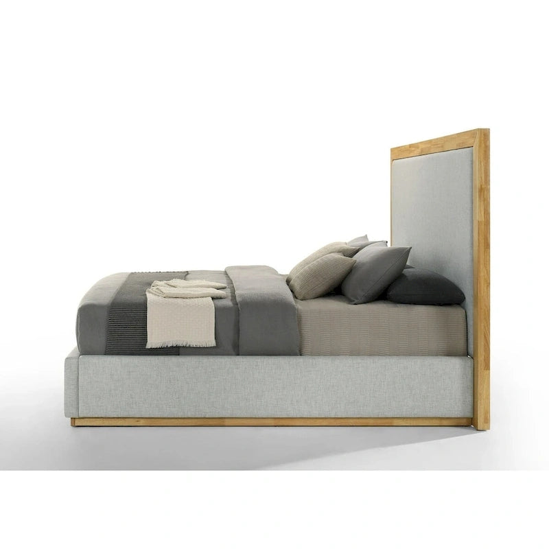 Santa Barbara Modern Grey Fabric & Natural Bed