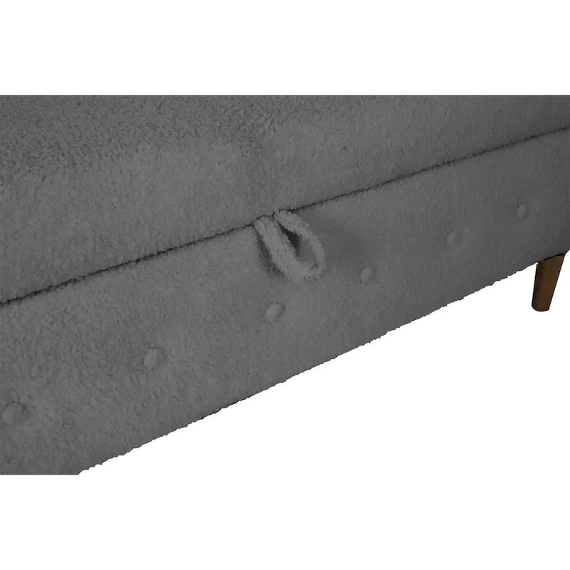 Storage Bench for Bedroom End of Bed Rolled Armed Velvet Ottoman Couch Long Bench