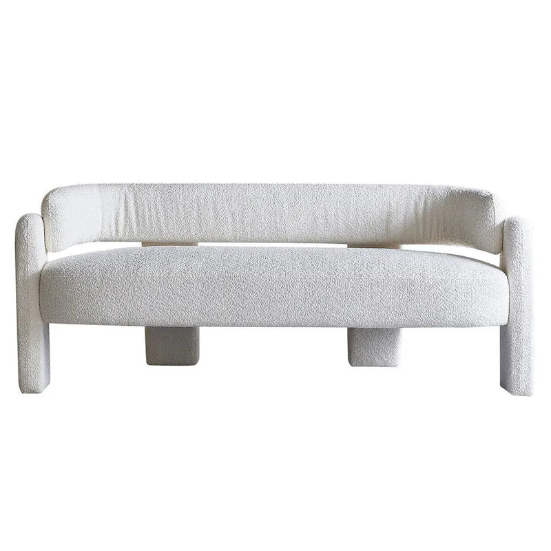 75.59 Wide Boucle Upholstery Modern Sofa for Living Room Beige