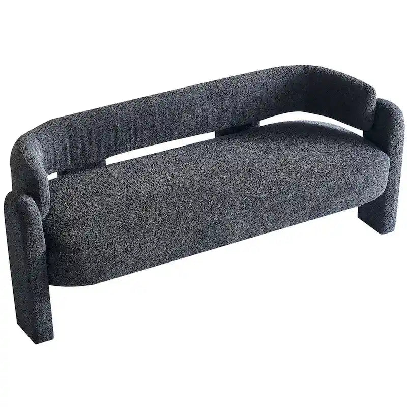 75.59 Wide Boucle Upholstery Modern Sofa for Living Room Beige