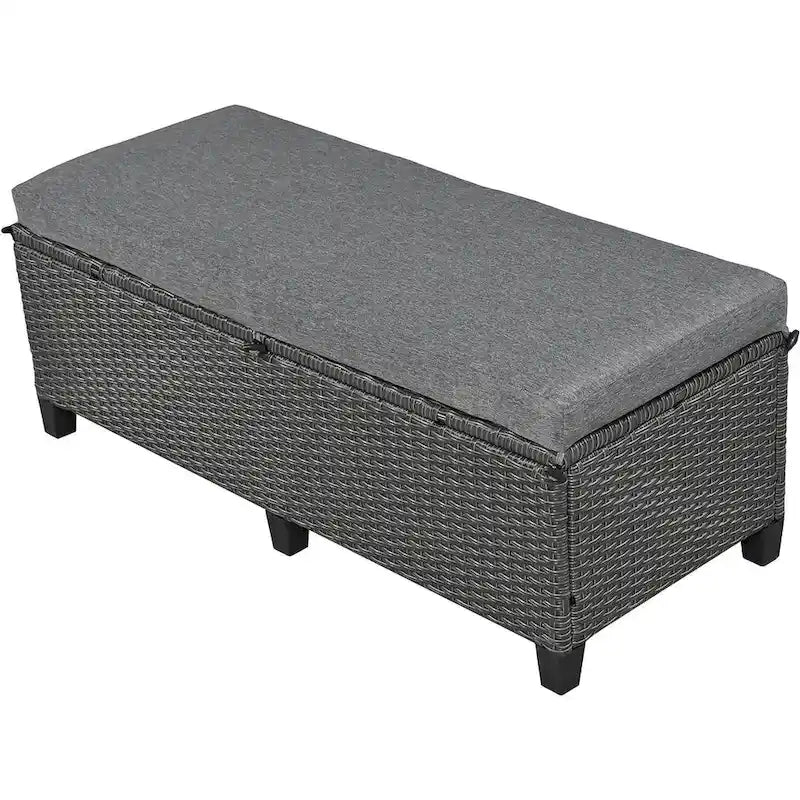 Modern Functional Entryway Console Table with Four-Door Storage and Open Shelf